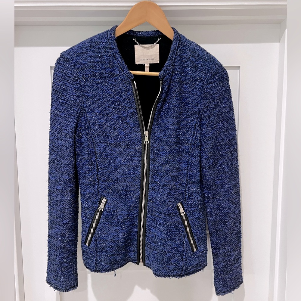 Rebecca Taylor royal blue tweed jacket size 4